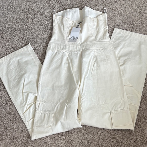 Zara Cream Cargo Jumpsuit - Picture 3 of 3